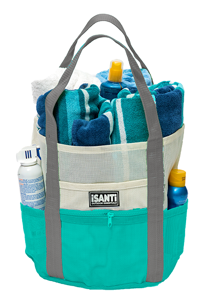 TURQUOISE & WHITE BEACH BAG